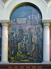 Détail de la toile marouflée d'Anders Osterlind.