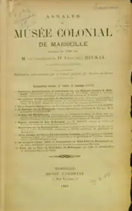 Annales du musée colonial de Marseille, 1907