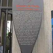 Panneau Histoire de Paris « Enceinte de Philippe Auguste » du passage Dauphine.