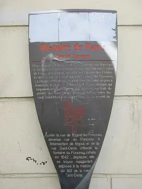 Panneau Histoire de Paris « Rue du Ponceau »