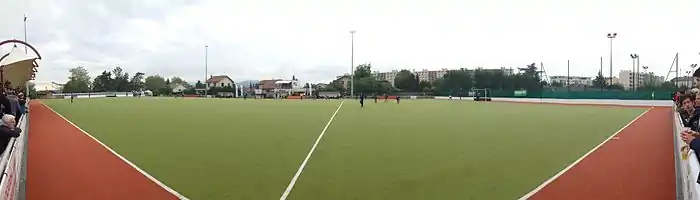 Panoramique du stade Georges-Corbel pendant l'échauffement de la finale 2013.