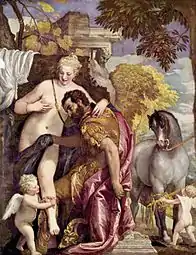Paul Véronèse,Mars et Vénus (XVIe siècle), 206 × 161 cm.