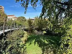 Aménagement du parc Jacob-Hugentobler, censé rappeler le passage de la Rize.