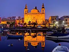 L'église vue de nuit