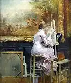 Aquarelliste au Louvre (v. 1889), musée de l'Ermitage, Saint-Pétersbourg.