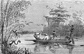 Gravure du XIXe&nbsp;siècle sur le passage dans le canal.