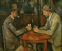 Les Joueurs de cartes, (1894-1895), 48&nbsp;×&nbsp;58&nbsp;cm. Musée d'Orsay, Paris.