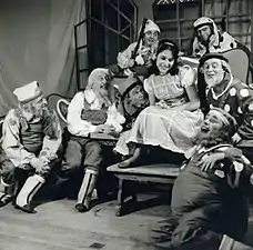 Miranda Caharija, Josip Fišer, Just Košuta, Ferdo Kokošar, Silvij Kobal, Jože Cesar, Adrijan Rustja, Edvard Martinuzzi dans une pièce de Pavel Golia&nbsp;(en)