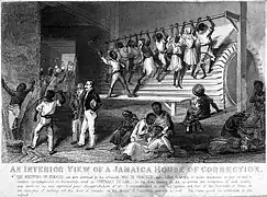 Moulin de discipline dans une prison de Jamaïque (1837).