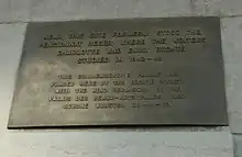 Plaque à l'endroit le plus proche visible du pensionnat des Hégers