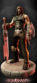 voici Garshasp, le personnage principal du jeu-vidéo Garshasp