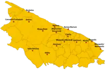 Carte des centres peucètes au IIIe siècle av. J.-C.
