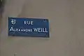 Plaque de la rue Alexandre-Weill à Phalsbourg.