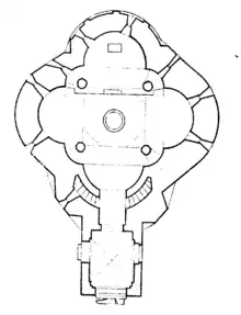 Plan actuel du baptistère.