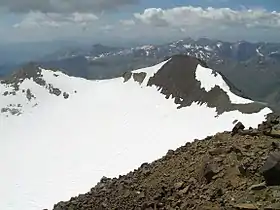 Vue du pic Central (à gauche) et du pic de Cerbillona (à droite).
