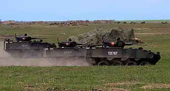 Piranha V à DACIA 21 LIVEX exercice ayant lieu à Smârdan (Galați).