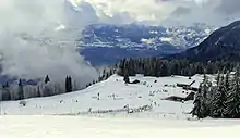 Vue d'ensemble du bas des pistes.