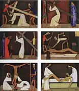 Planche Chemin de Croix - St Julien -Arles - 1958 par le peintre Guy Renne.