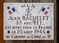 Plaque au no&nbsp;79 commémorant la mort du FFI Jean Bachelet en 1944.