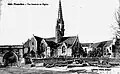L'église paroissiale Saint-Cuffan entourée du cimetière au début du XXe&nbsp;siècle (carte postale Villard).