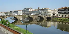Ponte alla Carraia vu d'un balcon du :palazzo Bardi-Guicciardini&nbsp;(it)