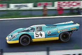 Helmut Kelleners sur Porsche 917K  aux 1000 Kilomètres du Nürburgring 1970.