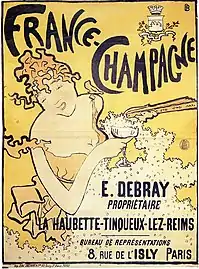 Pierre Bonnard, France-Champagne, lithographie, 78 × 50 cm, (1891).