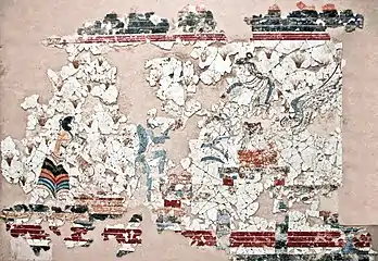 La maîtresse des animaux, avec une adoratrice, un singe et un griffon.