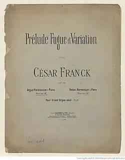 Image illustrative de l’article Prélude, Fugue et Variation