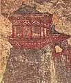 Peinture murale du tombeau du prince Yide (VIIIe siècle), représentant une tour " Que " située le long des murs de Chang'an.