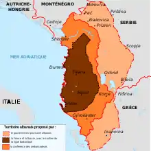 carte de l'Albanie.
