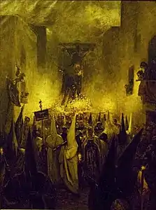 Constantin Meunier 1883, Procession du silence, Séville (Musée Meunier)