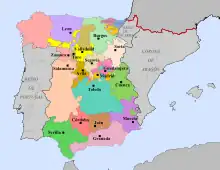 Division de la Castille en 1590