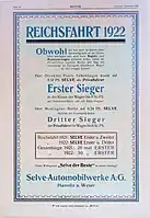 Publicité de la « Selve Automobilwerke AG »