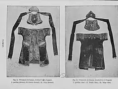 Qarftan et ancienne frimla (devant et dos), au début du XXe&nbsp;siècle