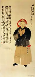 Portrait d'un crève-la-faim (Un ami fonctionnaire), Ren Bonian (Rèn Yí) (1840-1895), Encre et couleurs sur papier, 164,2&nbsp;×&nbsp;77,6&nbsp;cm. Hangzhou, Provincial Museum. Zhejiang.