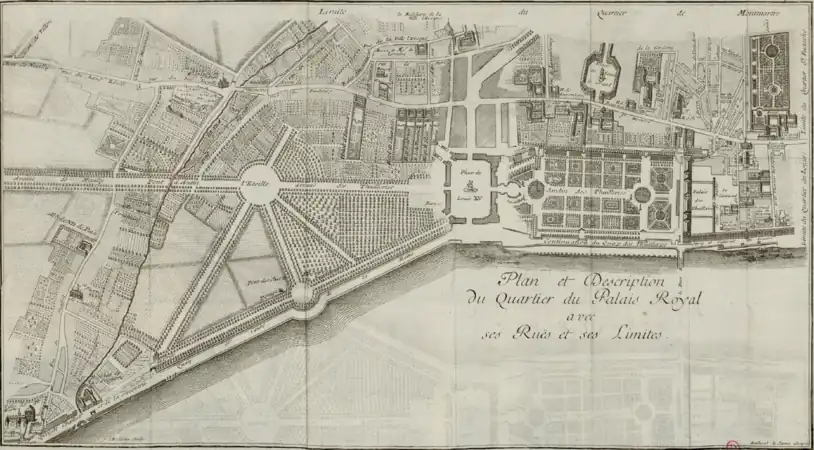 Plan du quartier du Palais Royal en 1778.