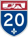 Panneau de l'autoroute 20