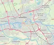 Carte en couleurs représentant les principaux axes de communications d'une ville