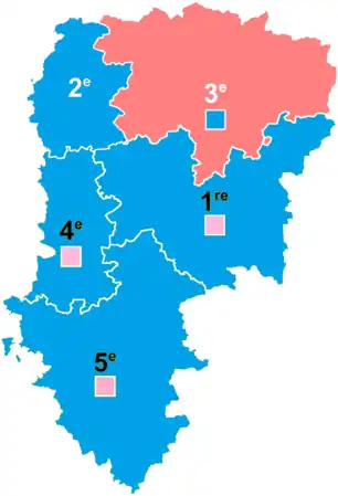 Nuance politique des candidats arrivés en tête dans chaque circonscription au 1er tour dans l'Aisne avec celle des candidats se maintenant au second tour.