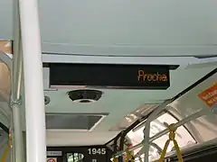 Panneau d'information voyageurs embarqué des Citelis 18.