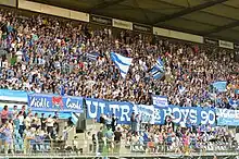 Le tribune Ouest, le kop du RC Strasbourg.