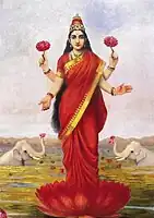 Raja Ravi Varma, Déesse Lakshmi, 1896