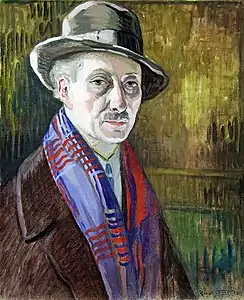 Autoportrait de l'artiste, Raoul Carré (1868 - 1933), gouache sur toile, 61x50 cm (hors cadre), 1930, n° inv. 1937.1.57. Collection musée d'Art et d'Histoire de Montmorillon (mahm)                                                                    .