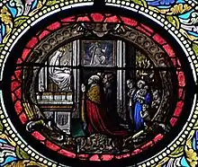 Mgr&nbsp;de Guérapin-de-Vauréal implorant la Vierge lors du grand incendie de 1732.