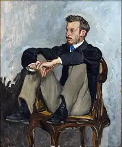 Portrait d'Auguste Renoir (1867), huile sur toile (62&nbsp;×&nbsp;51&nbsp;cm), Montpellier, musée Fabre.
