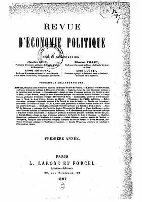 Image illustrative de l’article Revue d'économie politique