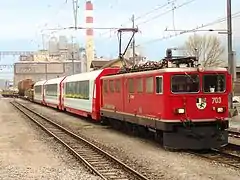 Ge 6/6 II no&nbsp;703 entre Coire et Landquart.