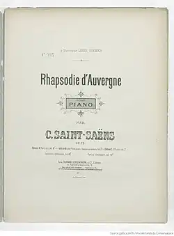 page de titre de partition