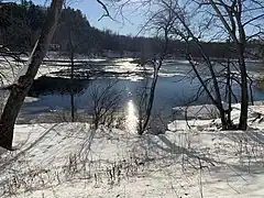 Eau libre en janvier, rang des Forges, Sainte-Geneviève-de-Batiscan